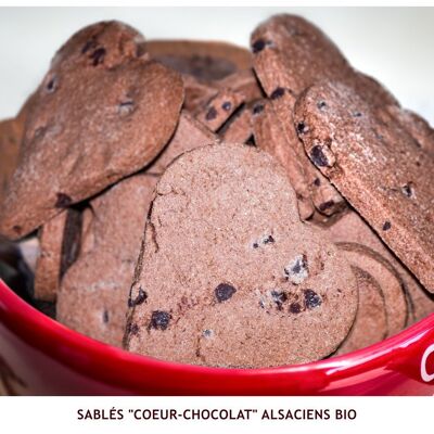 Organic Alsatian "Heart-Chocolate" shortbread - 1kg (BULK)