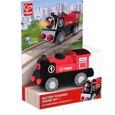 Hape - Jouet en bois - Circuit de train - Accessoire - Locomotive électrique