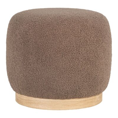 Belfort Pouf - Pouf in bouclé, marrone, Ø44,5x40 cm