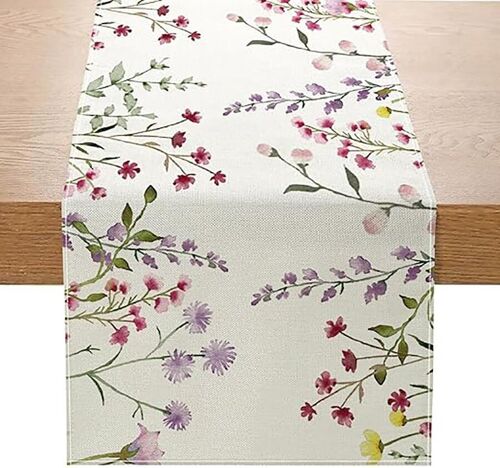 Fabric table runner "FLOWER" with a spring mood. 33x180cm SD-091B