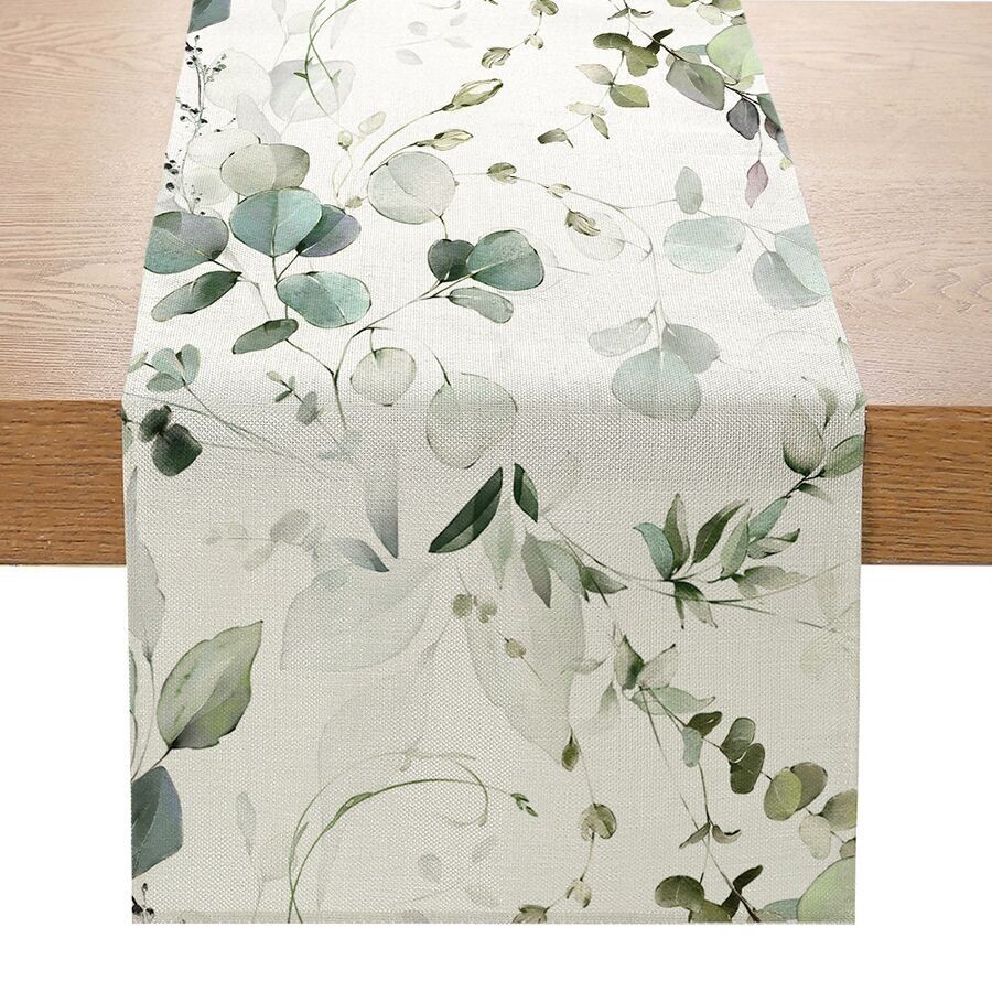 Stoff-Tischläufer „Olive“ mit Frühlingsstimmung. 33x180cm SD-091D