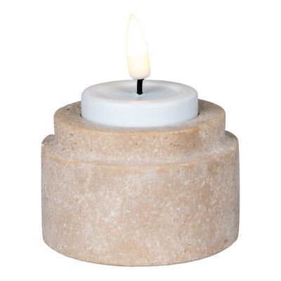 Tealight Holder - Tealight Holder, travertine, natural, set of 2