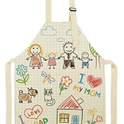 Delantal infantil de cocina o pintura "FAMILIA". MB-029-701