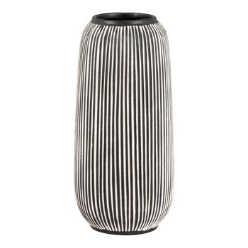 Vase - Vase en céramique, noir/blanc, rond, Ø9,5x20 cm 1