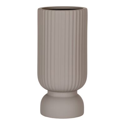 Vase - Vase in ceramic, grey, Ø12x25.5 cm