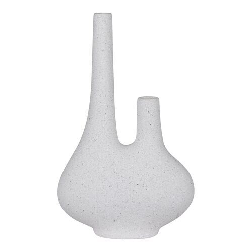 Vase - Vase in ceramic, white, 23x11,5x37 cm