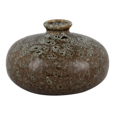 Vase - Vase in ceramic, green, round, Ø12x8 cm