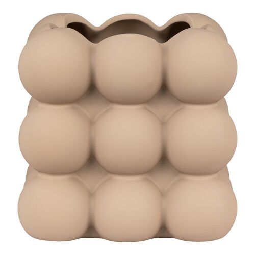 Flowerpot - Flowerpot in ceramic, brown, 13,5x13,5x13 cm