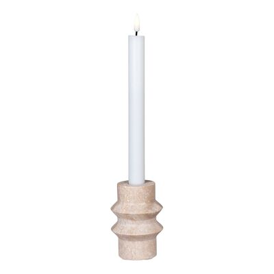 Candle Holder - Candle Holder, travertine, natural, ø7x10 cm