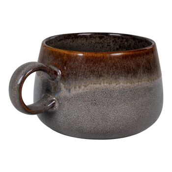 Selma Mug - Mug, céramique, gris/marron, ø10x7,5 cm, lot de 4 2