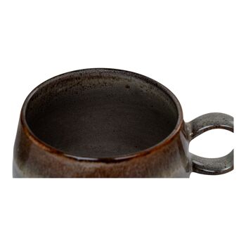 Selma Mug - Mug, céramique, gris/marron, ø10x7,5 cm, lot de 4 3