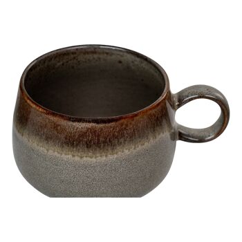 Selma Mug - Mug, céramique, gris/marron, ø10x7,5 cm, lot de 4 4