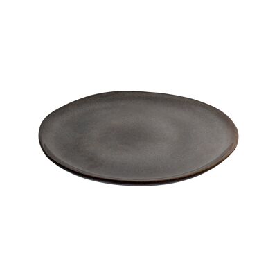 Selma Lunch Plate - Lunch Plate, ceramic, grey/brown, ø21 cm, set of 4