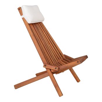 Chaise pliante Laval - Chaise pliante, acacia, naturel, incl. coussin 3