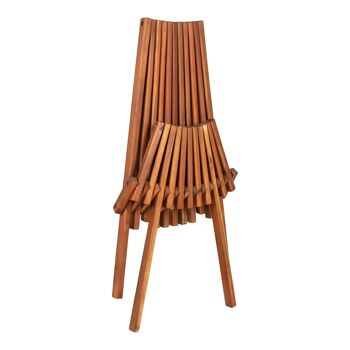 Chaise pliante Laval - Chaise pliante, acacia, naturel, incl. coussin 5