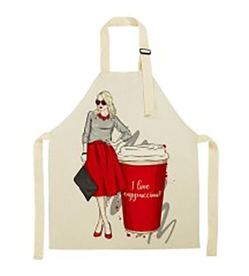 Kitchen apron "WOMAN - I LOVE CAPPUCCINO". MB-030-709