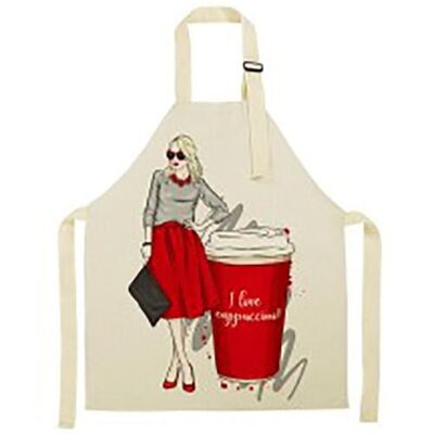 Kitchen apron "WOMAN - I LOVE CAPPUCCINO". MB-030-709