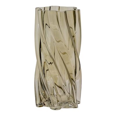 Vase - Vase, mouth blown glass, smoked green, ø12,5x25 cm