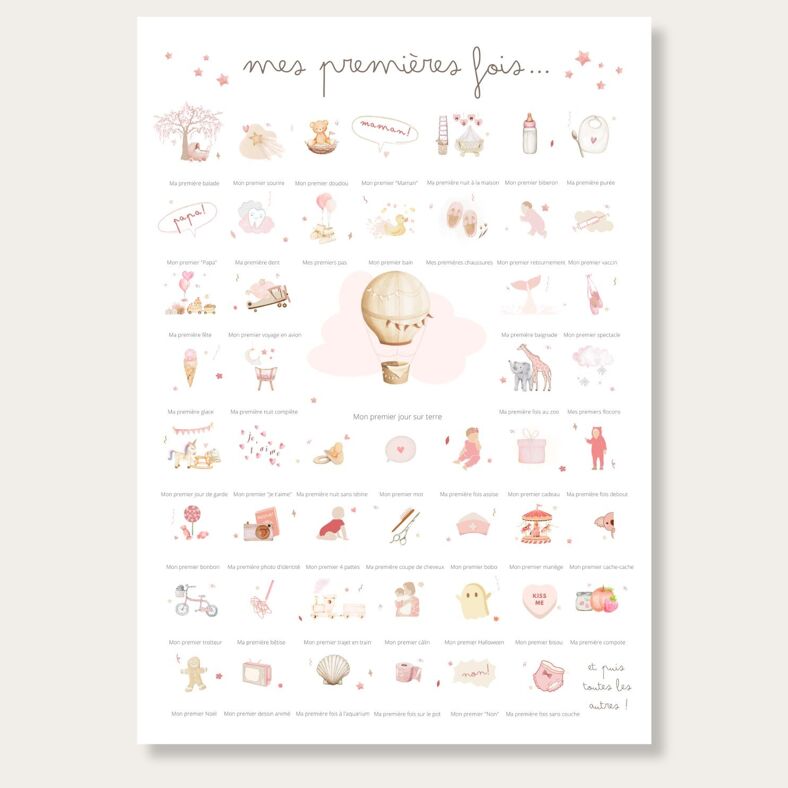 Affiche Mes Premières Fois 'Bébé Rose' – My Baby Days