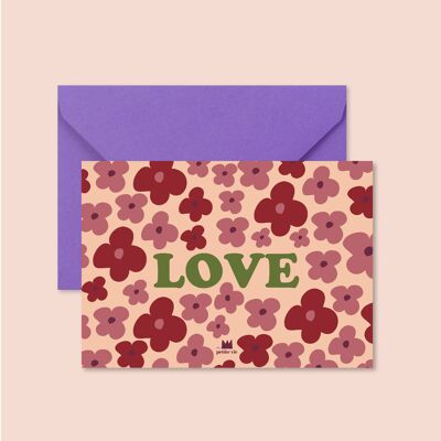 Carte amour - Love Fleurs