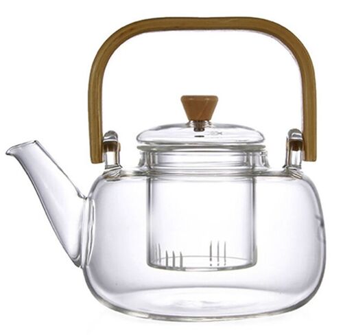 Heat resistant glass teapot with bamboo handle. 1000ml SD-022