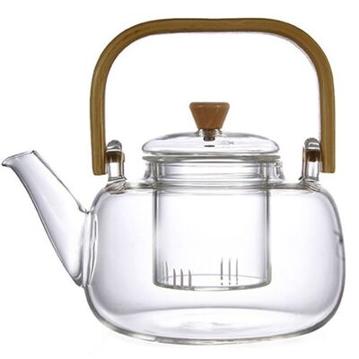 Heat resistant glass teapot with bamboo handle. 1000ml SD-022