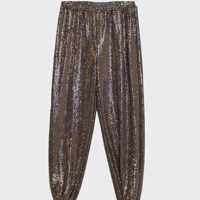 brown sequins cargo pants