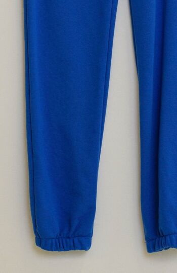Jogger bleu avec taille élastique nouée et poches latérales 2