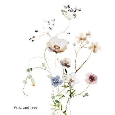 Nachhaltige Postkarte mit wildem Blumenmuster