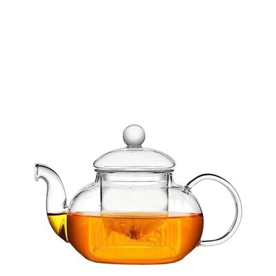 Glass teapot, with glass infuser.   Dimensions 20x7.5x11cm Capacity 800ml SD-020