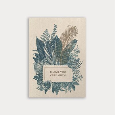 Tarjeta de agradecimiento / postal / pastos / Muchas gracias / papel ecológico