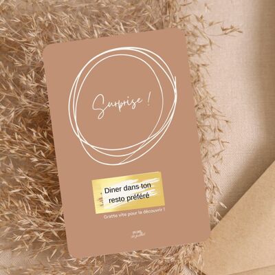 Tarjeta rasca y gana para anunciar buenas noticias, anuncio de embarazo, solicitud de madrina, solicitud de testigo, bono rasca y gana, tarjeta regalo personalizable