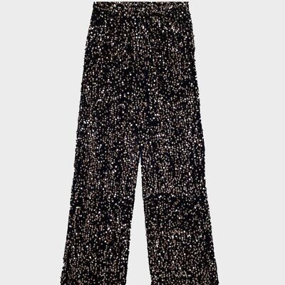 Black trouser with golden sequins