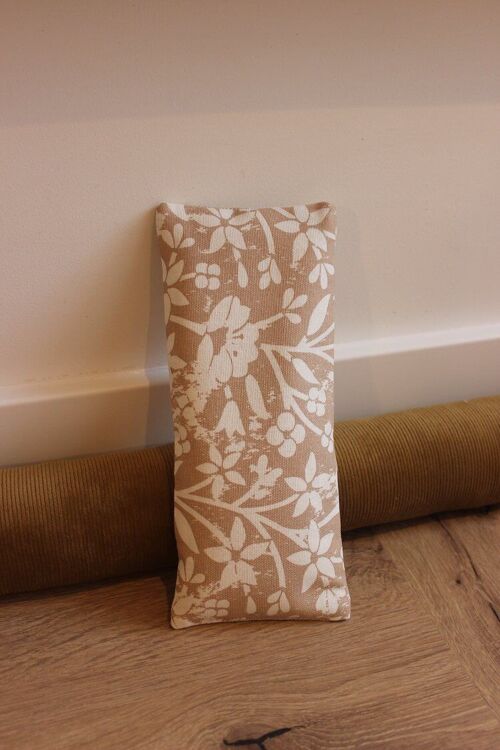 Coussin de relaxation pour les yeux - Fleurs beige/blanche