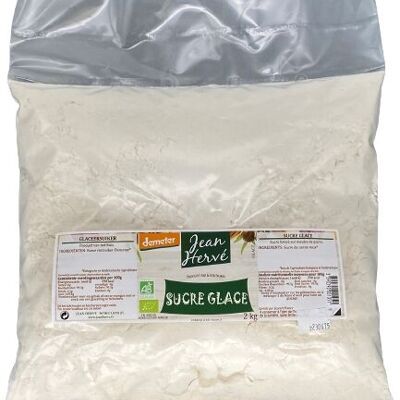 Organic artisanal icing sugar on stone grinding wheel, DEMETER label, bulk bag 2 kg