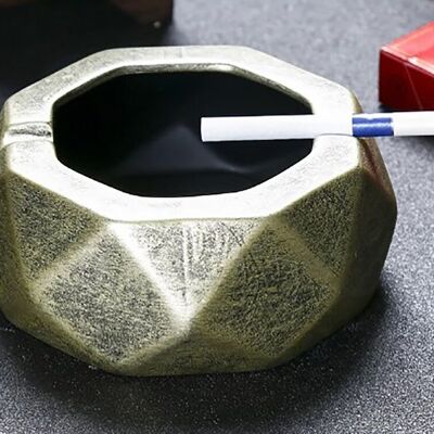 Ceramic ashtray 2 places in gold. Dimension: 11x4.8cm SD-052C