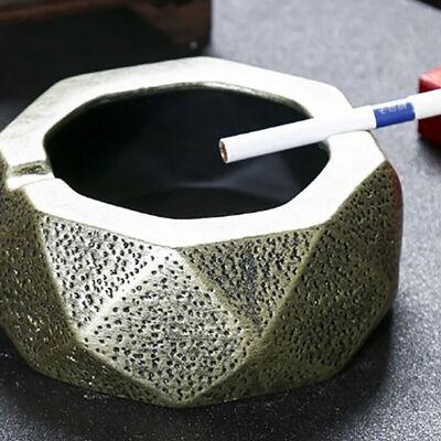 Ceramic ashtray 2 places in gold. Dimension: 11x4.8cm SD-052E
