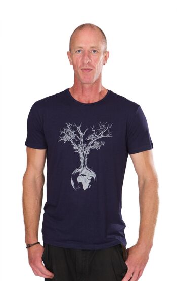 Chemise Ecovero Homme Bleu Marine Arbre du Monde 1