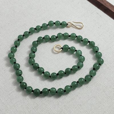 Collier intemporel de perles d'aventurine verte