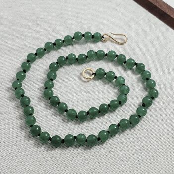 Collier intemporel de perles d'aventurine verte 1