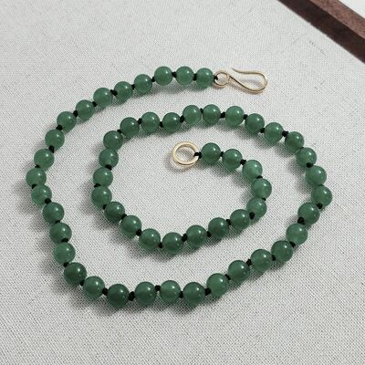 Collana con perle di avventurina verde senza tempo
