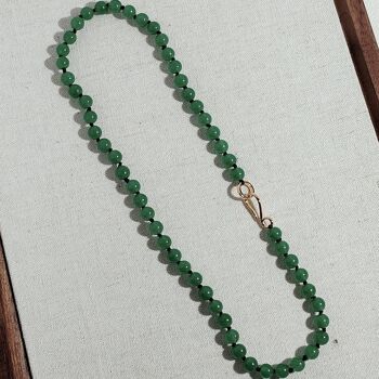 Collier intemporel de perles d'aventurine verte 3