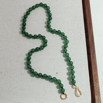 Collier intemporel de perles d'aventurine verte 5