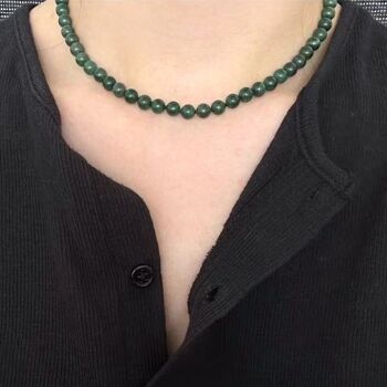 Collier intemporel de perles d'aventurine verte 8