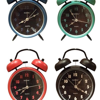 Desk alarm clock in 4 colors. Dimension: 6x11x17cm LM-161