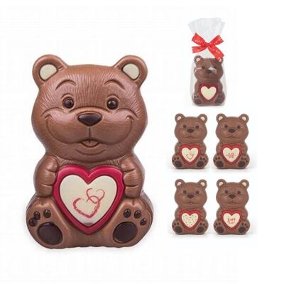 HEART BEAR CHOCOLATE MOLDING 75g - Box of 12 moldings