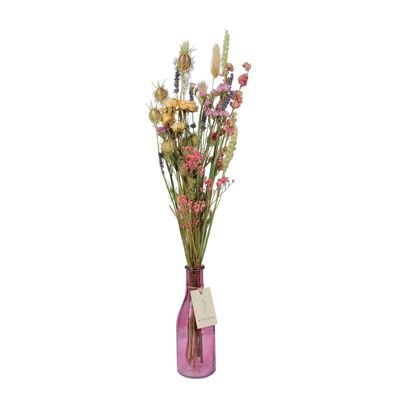 Vase Moroni Glas D6,5xH18cm Roze transparent