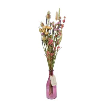 Vase Moroni verre D6,5xH18cm Roze transparent 1