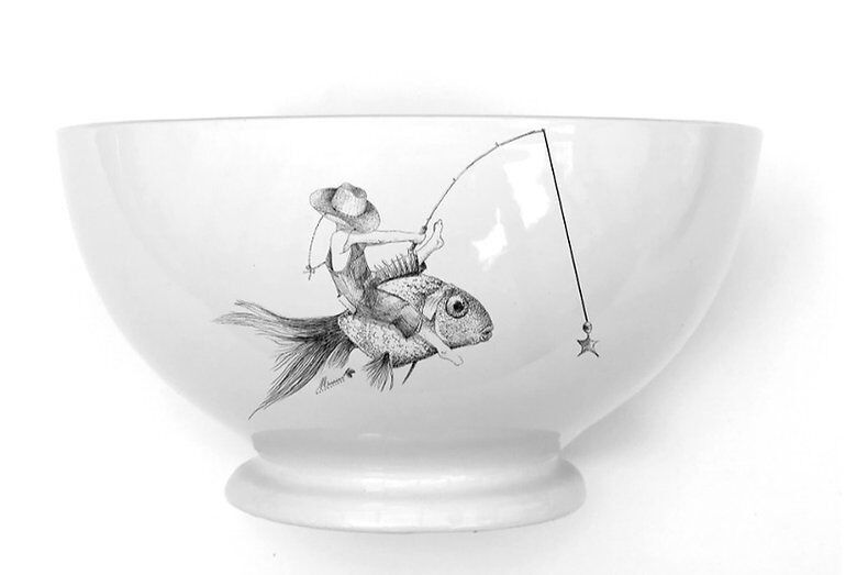 Kindergeschirr, Kinderfischglas aus Porzellan