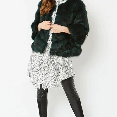 Dark Green Faux Fur Ella Coat